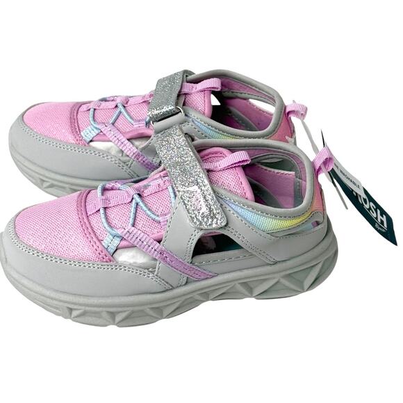 NEW OshKosh B Gosh Toddler SHOES Girls 12 Play Sandals Pink Silver Glitter NWT - Picture 8 of 13